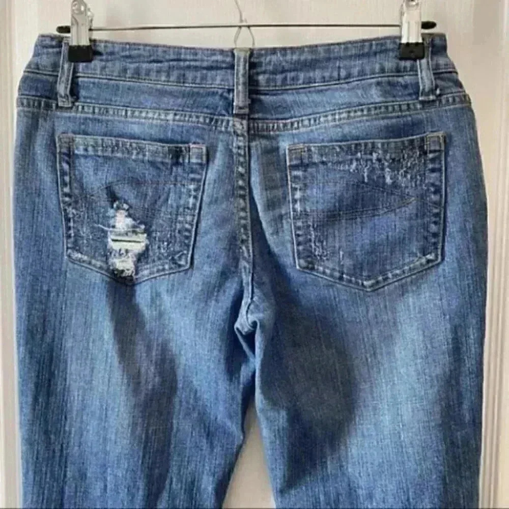 Vintage Bluenotes Low Rise Baby Bootcut Jeans Y2K Mid Blue Denim Size 26 - Picture 7 of 16